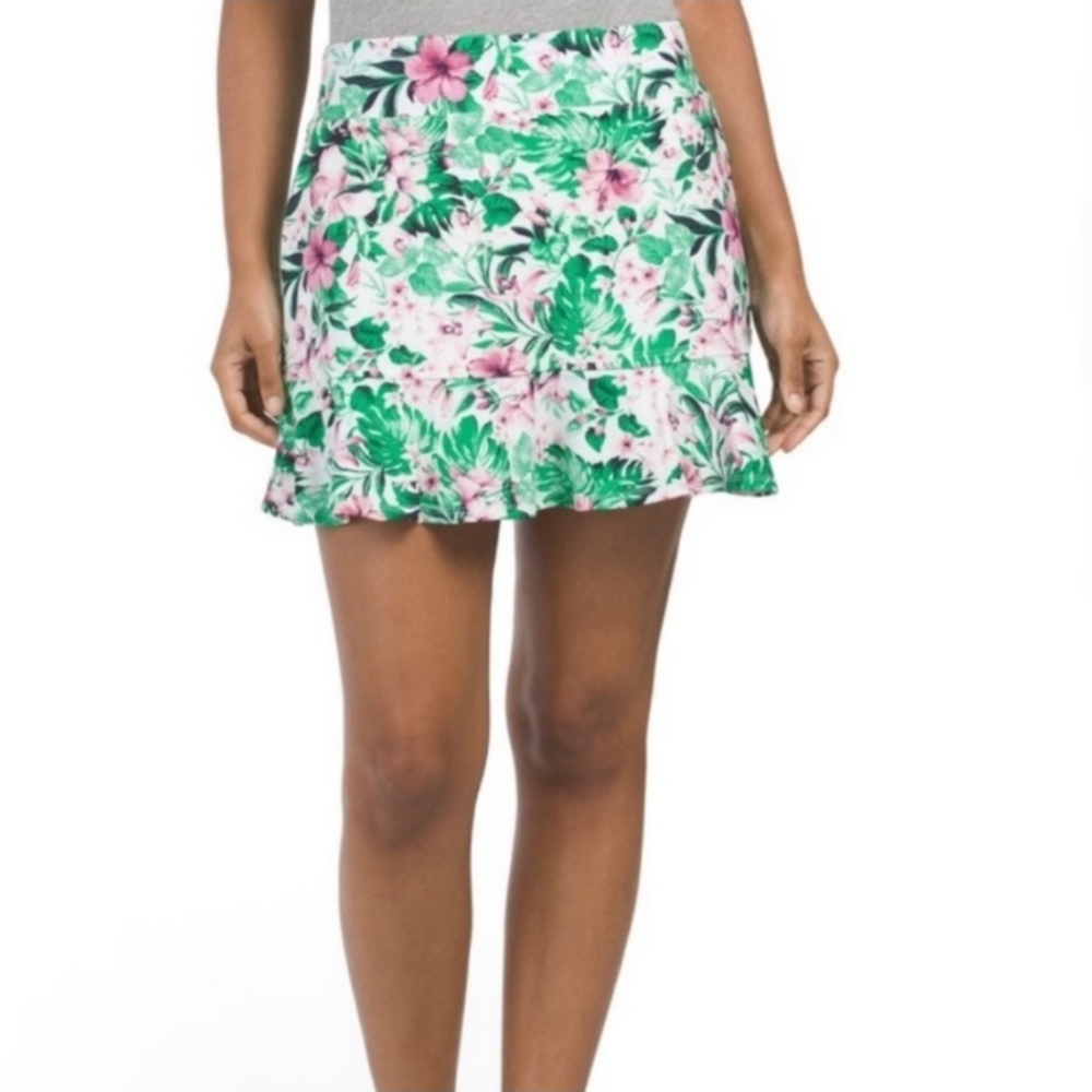 Tommy Bahama Green and Pink Floral Skort